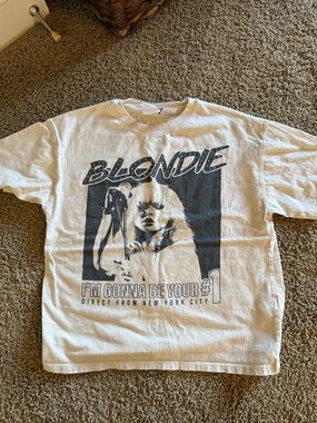 Zara White Blondie Graphic Long Sleeve Tee